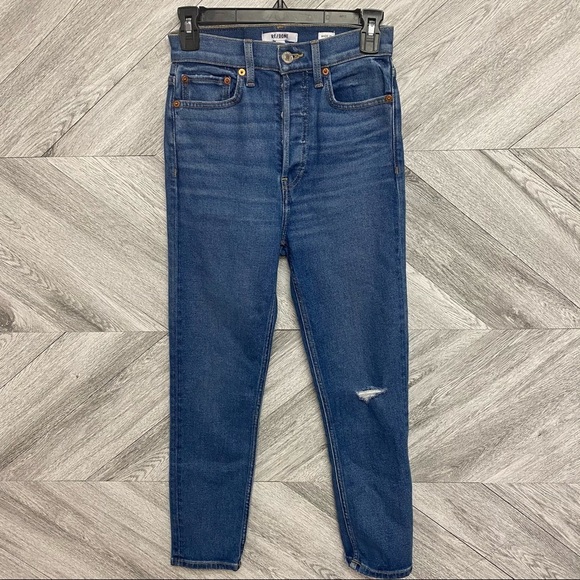 RE/DONE | 90’s Ultra High Rise Ankle Crop Jeans Size 25 NEW - Picture 11 of 17